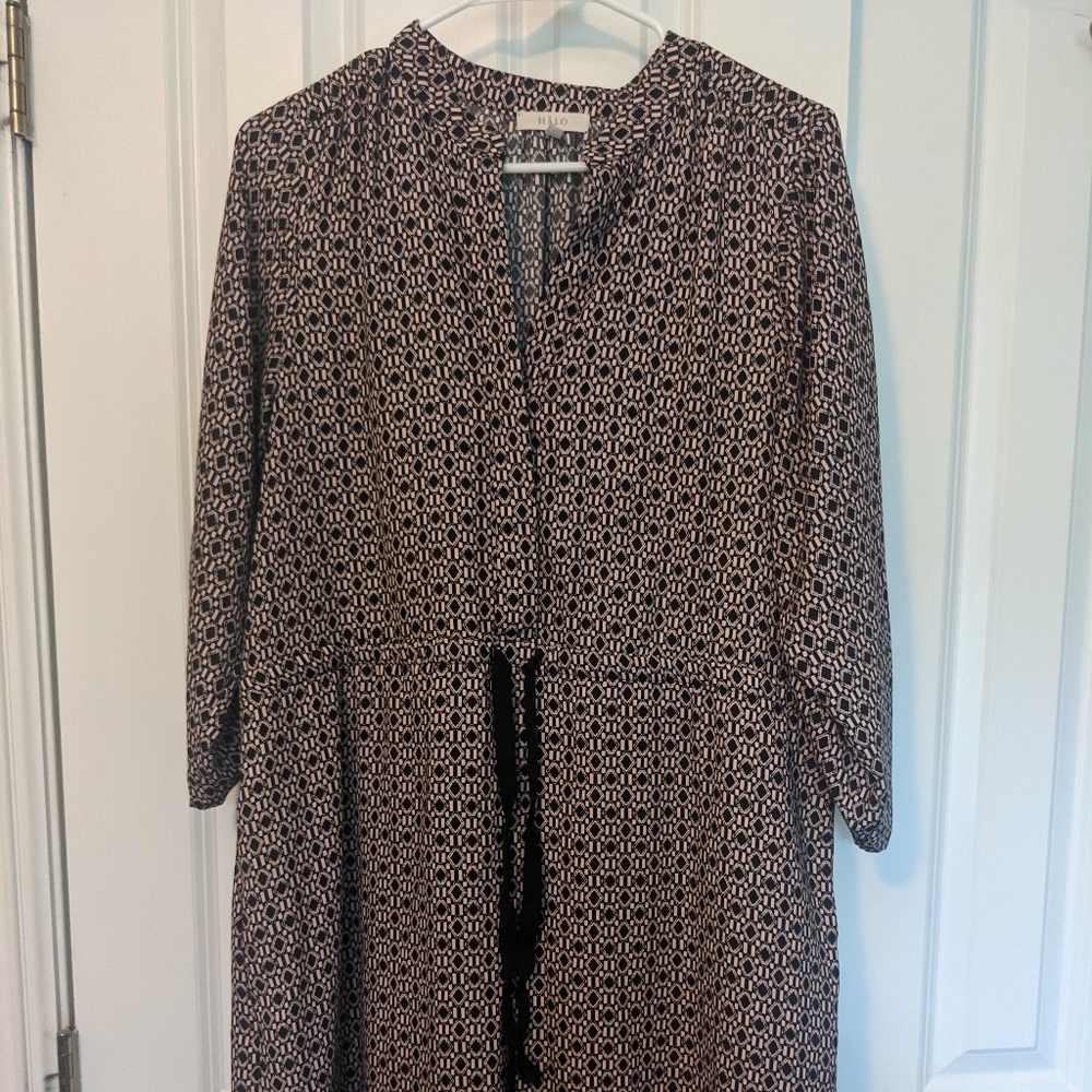 Pink and black scrunch waist dress size XL